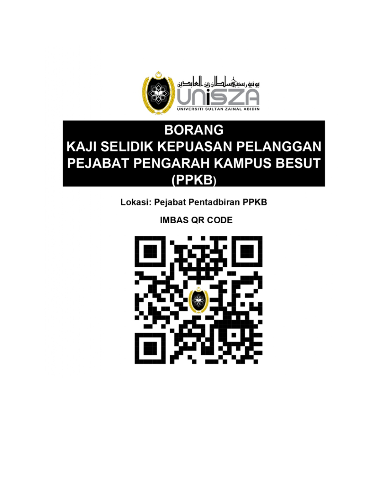 BORANG KAJI SELIDIK KEPUASAN PELANGGAN PEJABAT PENGARAH KAMPUS BESUT