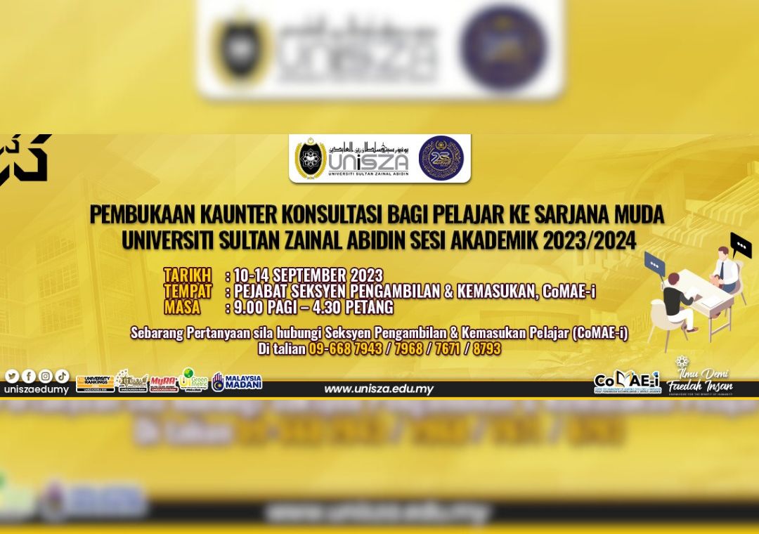 PEMBUKAAN KAUNTER KONSULTASI BAGI PELAJAR SARJANA MUDA UniSZA